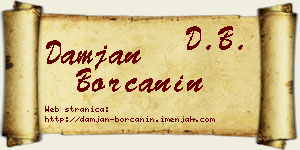 Damjan Borčanin vizit kartica